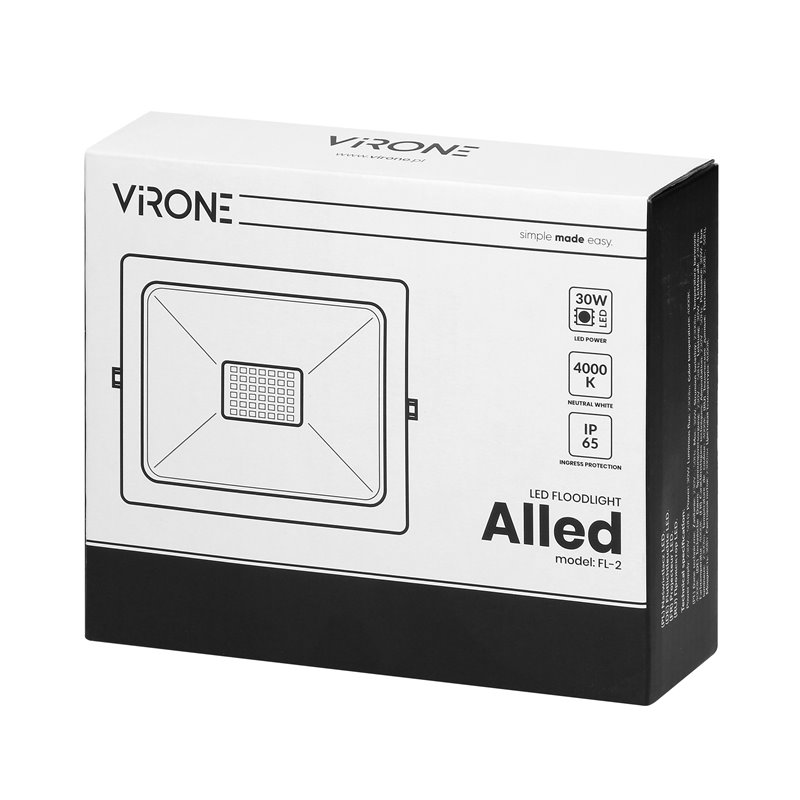 ALLED 30W NAŚWIETLACZ LED, 2300LM, IP65, 4000K, ALU+GLASS ORNO ALLED 30W NAŚWIETLACZ LED, 2300LM, IP65, 4000K, ALU+GLASS ORNO