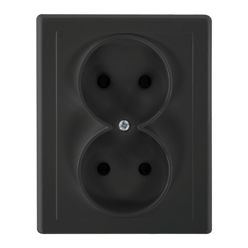 GNIAZDO PODWÓJNE P/T 2X2P MALTA, 16A, 250V, PT-5M, CZARNY MAT ORNO GNIAZDO PODWÓJNE P/T 2X2P MALTA, 16A, 250V, PT-5M, CZARNY MAT ORNO