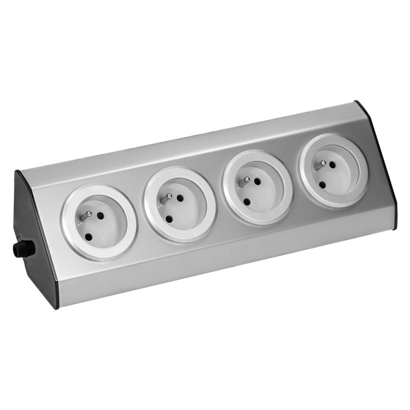 GNIAZDO MEBLOWE KUCHENNE 4X2P+Z, 16A, MONTAŻ NA RZEPY, INOX ORNO GNIAZDO MEBLOWE KUCHENNE 4X2P+Z, 16A, MONTAŻ NA RZEPY, INOX ORNO