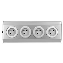 GNIAZDO MEBLOWE KUCHENNE 4X2P+Z, 16A, MONTAŻ NA RZEPY, INOX ORNO GNIAZDO MEBLOWE KUCHENNE 4X2P+Z, 16A, MONTAŻ NA RZEPY, INOX ORNO