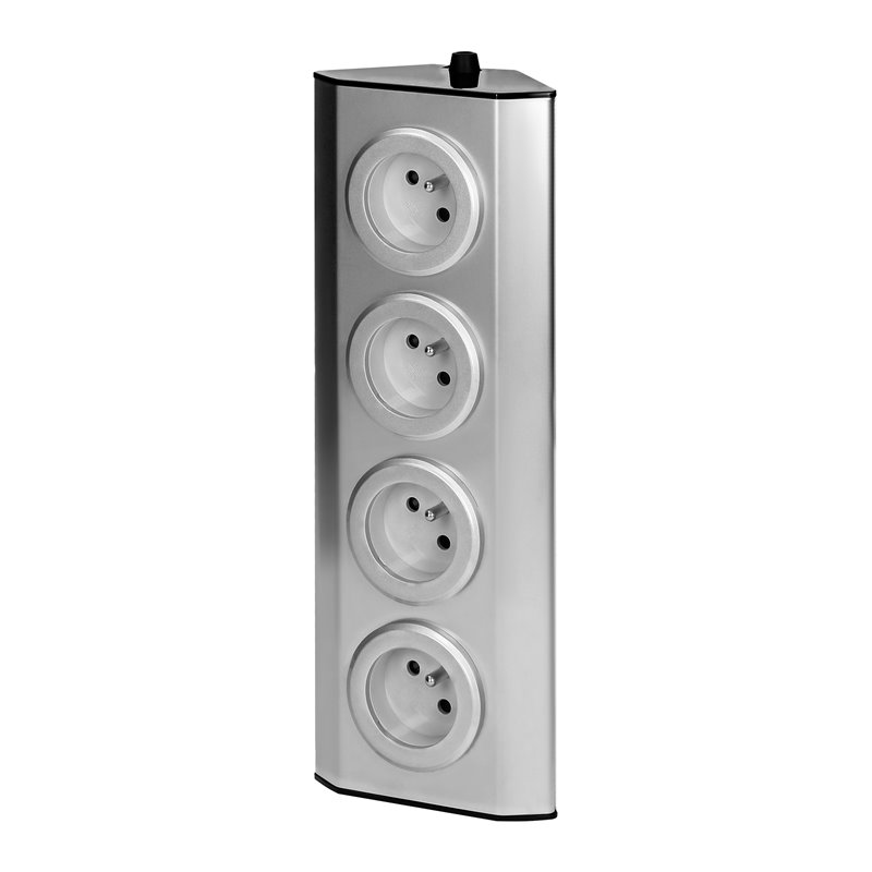 GNIAZDO MEBLOWE KUCHENNE 4X2P+Z, 16A, MONTAŻ NA RZEPY, INOX ORNO GNIAZDO MEBLOWE KUCHENNE 4X2P+Z, 16A, MONTAŻ NA RZEPY, INOX ORNO
