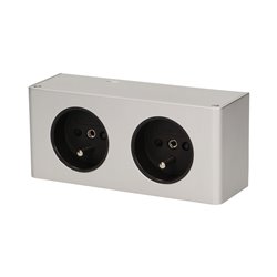 PODWÓJNE GNIAZDO MEBLOWE PODSZAFKOWE, 2X2P+Z SREBRNE ORNO PODWÓJNE GNIAZDO MEBLOWE PODSZAFKOWE, 2X2P+Z SREBRNE ORNO