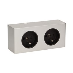 PODWÓJNE GNIAZDO MEBLOWE PODSZAFKOWE, 2X2P+Z SREBRNE ORNO PODWÓJNE GNIAZDO MEBLOWE PODSZAFKOWE, 2X2P+Z SREBRNE ORNO