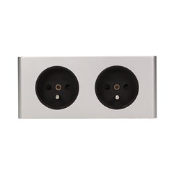 PODWÓJNE GNIAZDO MEBLOWE PODSZAFKOWE, 2X2P+Z SREBRNE ORNO PODWÓJNE GNIAZDO MEBLOWE PODSZAFKOWE, 2X2P+Z SREBRNE ORNO