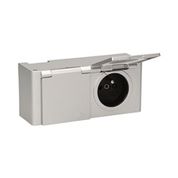 HERMETYCZNE GNIAZDO MEBLOWE PODSZAFKOWE, IP44, 2X2P+Z, SREBRNE ORNO HERMETYCZNE GNIAZDO MEBLOWE PODSZAFKOWE, IP44, 2X2P+Z, SREBRNE ORNO