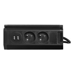 PODWÓJNE GNIAZDO MEBLOWE Z ŁADOWARKĄ USB, UCHWYTEM NA TELEFON I PRZEWODEM 1,5M, 2X2P+Z, 2XUSB (TYP A, 2,4A), CZARNE ORNO PODWÓJNE GNIAZDO MEBLOWE Z ŁADOWARKĄ USB, UCHWYTEM NA TELEFON I PRZEWODEM 1,5M, 2X2P+Z, 2XUSB (TYP A, 2,4A), CZARNE ORNO