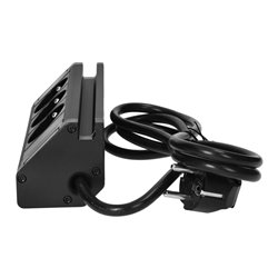 POTRÓJNE GNIAZDO MEBLOWE Z UCHWYTEM NA TELEFON I PRZEWODEM 1,5M, 3X2P+Z, CZARNE ORNO POTRÓJNE GNIAZDO MEBLOWE Z UCHWYTEM NA TELEFON I PRZEWODEM 1,5M, 3X2P+Z, CZARNE ORNO