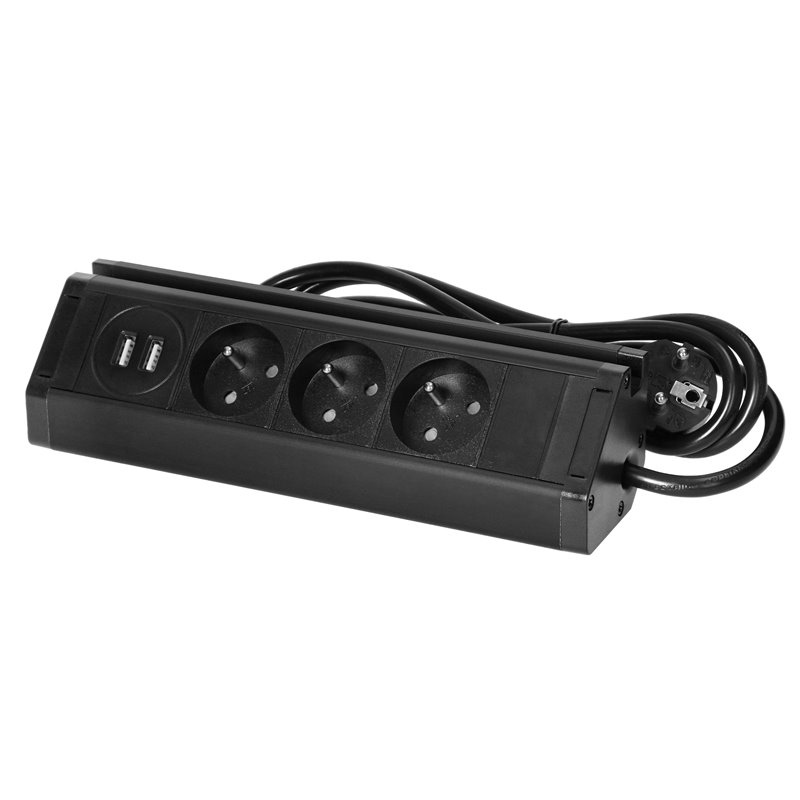 POTRÓJNE GNIAZDO MEBLOWE Z UCHWYTEM NA TELEFON, ŁADOWARKĄ USB I PRZEWODEM 1,5M, 3X2P+Z, 2XUSB (TYP A, 2,4A), CZARNE ORNO POTRÓJNE GNIAZDO MEBLOWE Z UCHWYTEM NA TELEFON, ŁADOWARKĄ USB I PRZEWODEM 1,5M, 3X2P+Z, 2XUSB (TYP A, 2,4A), CZARNE ORNO
