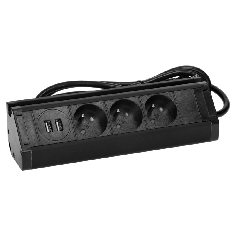 POTRÓJNE GNIAZDO MEBLOWE Z UCHWYTEM NA TELEFON, ŁADOWARKĄ USB I PRZEWODEM 1,5M, 3X2P+Z, 2XUSB (TYP A, 2,4A), CZARNE ORNO POTRÓJNE GNIAZDO MEBLOWE Z UCHWYTEM NA TELEFON, ŁADOWARKĄ USB I PRZEWODEM 1,5M, 3X2P+Z, 2XUSB (TYP A, 2,4A), CZARNE ORNO