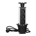 GNIAZDO MEBLOWE O8CM WYSUWANE Z BLATU, Z MASKOWNICĄ I PRZEWODEM 1,8M, 3X2P+Z, INOX ORNO