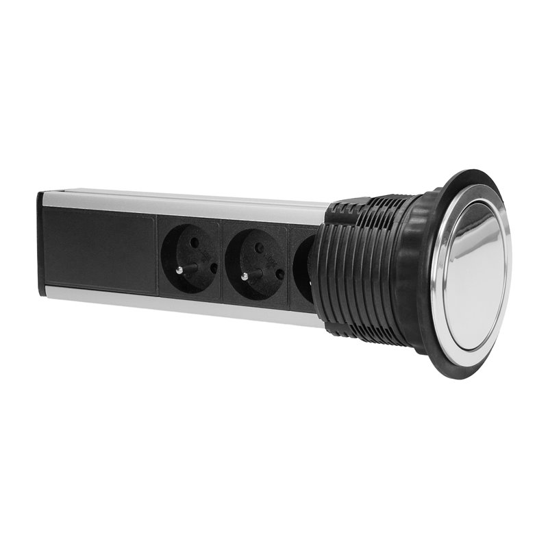 GNIAZDO MEBLOWE O8CM WYSUWANE Z BLATU, Z MASKOWNICĄ I PRZEWODEM 1,8M, 3X2P+Z, INOX ORNO GNIAZDO MEBLOWE O8CM WYSUWANE Z BLATU, Z MASKOWNICĄ I PRZEWODEM 1,8M, 3X2P+Z, INOX ORNO