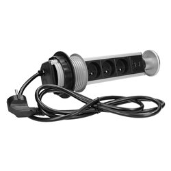 GNIAZDO MEBLOWE O8CM WYSUWANE Z BLATU Z ŁADOWARKĄ USB I PRZEWODEM 1,8M, 3X2P+Z, 2XUSB ORNO GNIAZDO MEBLOWE O8CM WYSUWANE Z BLATU Z ŁADOWARKĄ USB I PRZEWODEM 1,8M, 3X2P+Z, 2XUSB ORNO