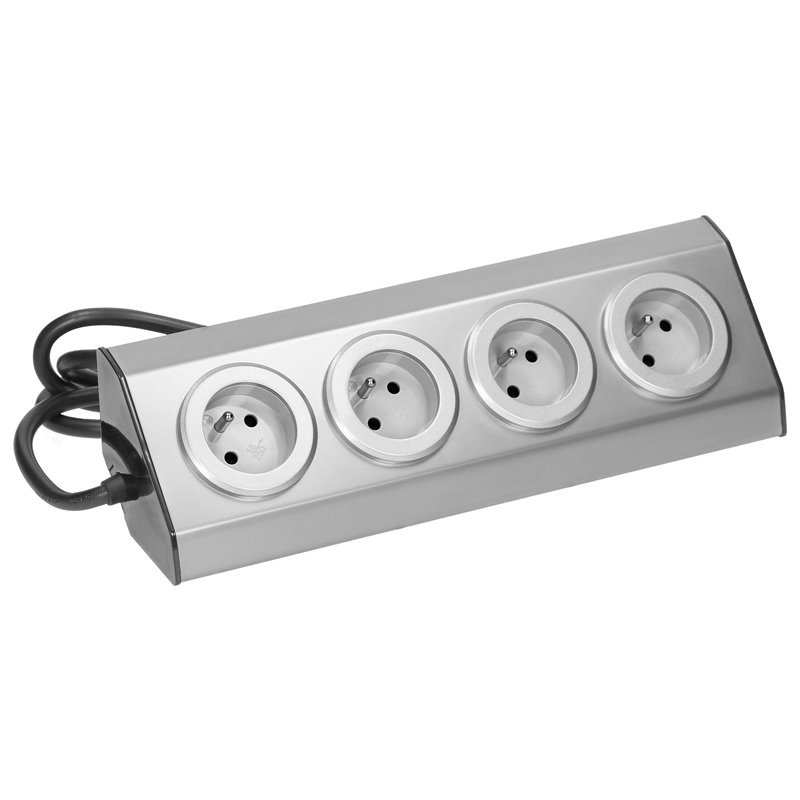GNIAZDO MEBLOWE KUCHENNE 4X2P+Z, 16A, MONTAŻ NA RZEPY, INOX, PRZEWÓD 1,5M Z PŁASKĄ WTYCZKĄ ORNO GNIAZDO MEBLOWE KUCHENNE 4X2P+Z, 16A, MONTAŻ NA RZEPY, INOX, PRZEWÓD 1,5M Z PŁASKĄ WTYCZKĄ ORNO