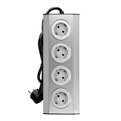 GNIAZDO MEBLOWE KUCHENNE 4X2P+Z, SCHUKO, 16A, MONTAŻ NA RZEPY, INOX, PRZEWÓD 1,5M Z PŁASKĄ WTYCZKĄ ORNO GNIAZDO MEBLOWE KUCHENNE 4X2P+Z, SCHUKO, 16A, MONTAŻ NA RZEPY, INOX, PRZEWÓD 1,5M Z PŁASKĄ WTYCZKĄ ORNO