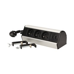 GNIAZDO MEBLOWE Z ZACISKAMI ŚRUBOWYMI, ŁADOWARKĄ USB I PRZEWODEM 1,8M, 3X2P+Z, 2XUSB ORNO GNIAZDO MEBLOWE Z ZACISKAMI ŚRUBOWYMI, ŁADOWARKĄ USB I PRZEWODEM 1,8M, 3X2P+Z, 2XUSB ORNO