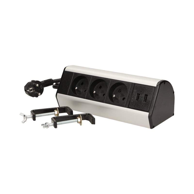 GNIAZDO MEBLOWE Z ZACISKAMI ŚRUBOWYMI, ŁADOWARKĄ USB I PRZEWODEM 1,8M, 3X2P+Z, 2XUSB ORNO GNIAZDO MEBLOWE Z ZACISKAMI ŚRUBOWYMI, ŁADOWARKĄ USB I PRZEWODEM 1,8M, 3X2P+Z, 2XUSB ORNO