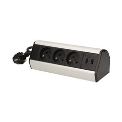 GNIAZDO MEBLOWE Z ZACISKAMI ŚRUBOWYMI, ŁADOWARKĄ USB I PRZEWODEM 1,8M, 3X2P+Z, 2XUSB ORNO GNIAZDO MEBLOWE Z ZACISKAMI ŚRUBOWYMI, ŁADOWARKĄ USB I PRZEWODEM 1,8M, 3X2P+Z, 2XUSB ORNO