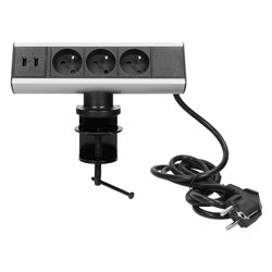 GNIAZDO MEBLOWE Z ŁADOWARKĄ USB I ZACISKIEM ŚRUBOWYM 3X2P+Z, 2XUSB ORNO GNIAZDO MEBLOWE Z ŁADOWARKĄ USB I ZACISKIEM ŚRUBOWYM 3X2P+Z, 2XUSB ORNO