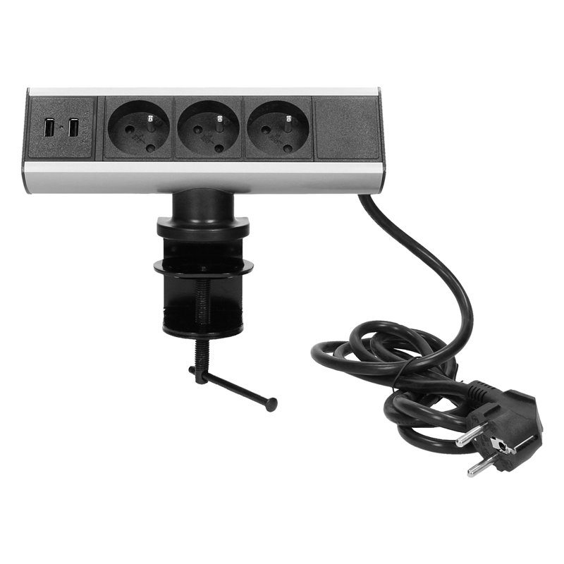 GNIAZDO MEBLOWE Z ŁADOWARKĄ USB I ZACISKIEM ŚRUBOWYM 3X2P+Z, 2XUSB ORNO GNIAZDO MEBLOWE Z ŁADOWARKĄ USB I ZACISKIEM ŚRUBOWYM 3X2P+Z, 2XUSB ORNO