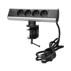 GNIAZDO MEBLOWE Z UCHWYTEM MONTAŻOWYM, ŁADOWARKĄ USB I PRZEWODEM 1,8M, 4X2P+Z, 2XUSB ORNO GNIAZDO MEBLOWE Z UCHWYTEM MONTAŻOWYM, ŁADOWARKĄ USB I PRZEWODEM 1,8M, 4X2P+Z, 2XUSB ORNO