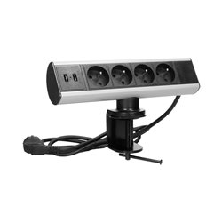 GNIAZDO MEBLOWE Z UCHWYTEM MONTAŻOWYM, ŁADOWARKĄ USB I PRZEWODEM 1,8M, 4X2P+Z, 2XUSB ORNO GNIAZDO MEBLOWE Z UCHWYTEM MONTAŻOWYM, ŁADOWARKĄ USB I PRZEWODEM 1,8M, 4X2P+Z, 2XUSB ORNO