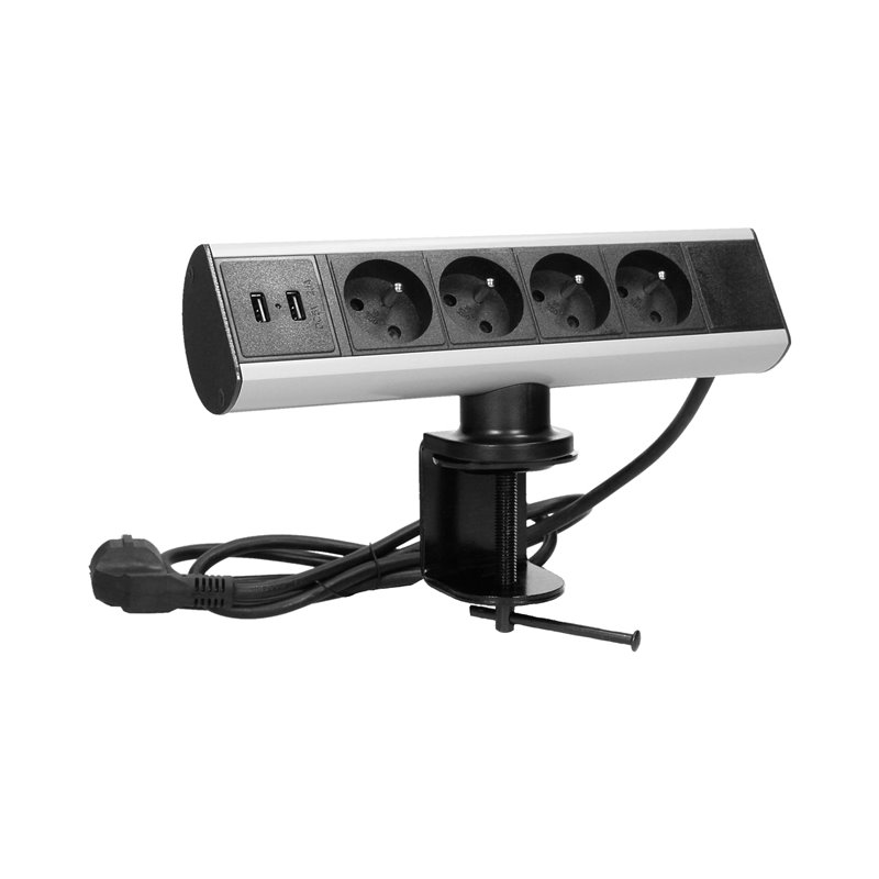 GNIAZDO MEBLOWE Z UCHWYTEM MONTAŻOWYM, ŁADOWARKĄ USB I PRZEWODEM 1,8M, 4X2P+Z, 2XUSB ORNO GNIAZDO MEBLOWE Z UCHWYTEM MONTAŻOWYM, ŁADOWARKĄ USB I PRZEWODEM 1,8M, 4X2P+Z, 2XUSB ORNO