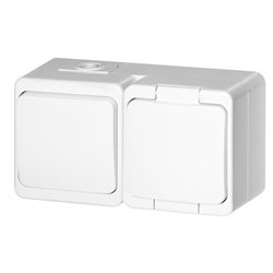 GNIAZDO POJEDYNCZE 2P+Z BRYZGOOD. SCHUKO Z KLAPKĄ W KOL.WYROBU + ŁĄCZNIK 1-BIEGUNOWY IP44, SMART, BIAŁY ORNO GNIAZDO POJEDYNCZE 2P+Z BRYZGOOD. SCHUKO Z KLAPKĄ W KOL.WYROBU + ŁĄCZNIK 1-BIEGUNOWY IP44, SMART, BIAŁY ORNO