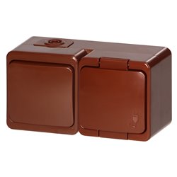 GNIAZDO POJEDYNCZE 2P+Z BRYZGOOD. SCHUKO Z KLAPKĄ W KOL.WYROBU + ŁĄCZNIK 1-BIEGUNOWY IP44, SMART, BRĄZOWY ORNO GNIAZDO POJEDYNCZE 2P+Z BRYZGOOD. SCHUKO Z KLAPKĄ W KOL.WYROBU + ŁĄCZNIK 1-BIEGUNOWY IP44, SMART, BRĄZOWY ORNO