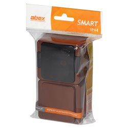 GNIAZDO POJEDYNCZE 2P+Z BRYZGOOD. SCHUKO Z KLAPKĄ DYMNĄ + ŁĄCZNIK 1-BIEGUNOWY IP44, SMART, BRĄZOWY ORNO GNIAZDO POJEDYNCZE 2P+Z BRYZGOOD. SCHUKO Z KLAPKĄ DYMNĄ + ŁĄCZNIK 1-BIEGUNOWY IP44, SMART, BRĄZOWY ORNO