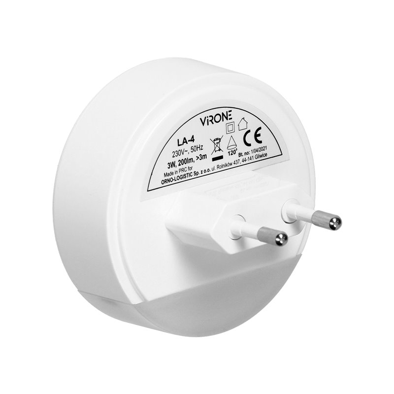 LAMPKA NOCNA LED Z CZUJNIKIEM RUCHU, Z FUNKCJĄ KORYTARZOWĄ 0,2W/3W, 200LM ORNO LAMPKA NOCNA LED Z CZUJNIKIEM RUCHU, Z FUNKCJĄ KORYTARZOWĄ 0,2W/3W, 200LM ORNO