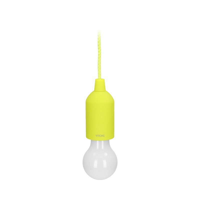 BATERYJNA LAMPKA NOCNA NA SZNURKU 1W LED, 3 X AAA, LIMONKOWA ORNO
