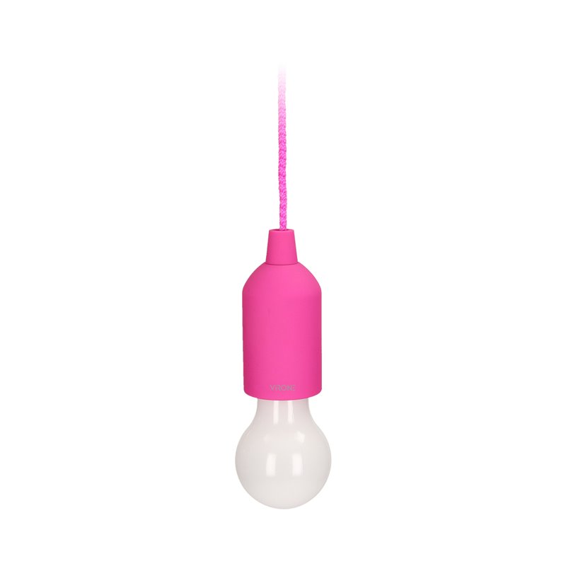 BATERYJNA LAMPKA NOCNA NA SZNURKU 1W LED, 3 X AAA, RÓŻOWA ORNO