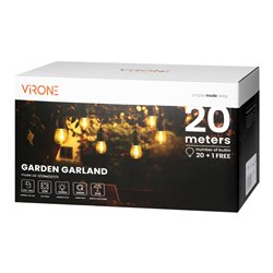GIRLANDA OŚWIETLENIOWA - 1 SZNUR 20 M (20 OPRAW) + 20 ŻARÓWEK LED 1W E27, 3000K + 1 ŻARÓWKA GRATIS ORNO GIRLANDA OŚWIETLENIOWA - 1 SZNUR 20 M (20 OPRAW) + 20 ŻARÓWEK LED 1W E27, 3000K + 1 ŻARÓWKA GRATIS ORNO
