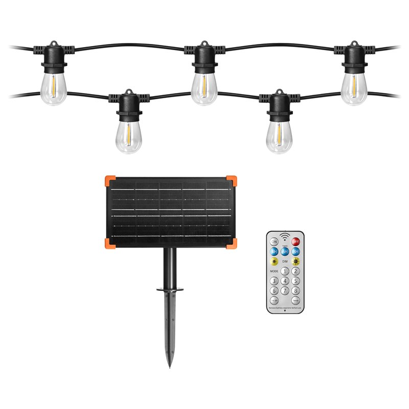 SOLARNA GIRLANDA OŚWIETLENIOWA - 1 SZNUR 10 M (10 OPRAW) + 10 ŻARÓWEK LED 0,1W E27, 3000K + 1 ŻARÓWKA GRATIS ORNO SOLARNA GIRLANDA OŚWIETLENIOWA - 1 SZNUR 10 M (10 OPRAW) + 10 ŻARÓWEK LED 0,1W E27, 3000K + 1 ŻARÓWKA GRATIS ORNO