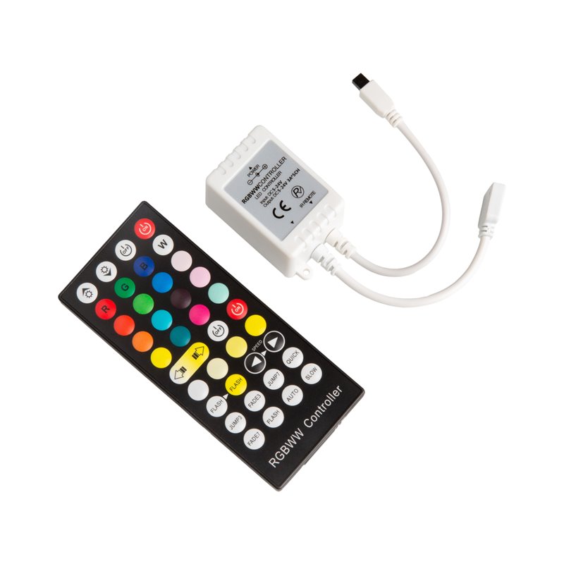 BEZPRZEWODOWY STEROWNIK DO TAŚM RGB (WIELOKOLOROWYCH TAŚM OŚWIETLENIOWYCH LED Z FUNKCJĄ ŚWIATŁA BIAŁEGO OD CIEPŁEGO PRZEZ NEUTRA