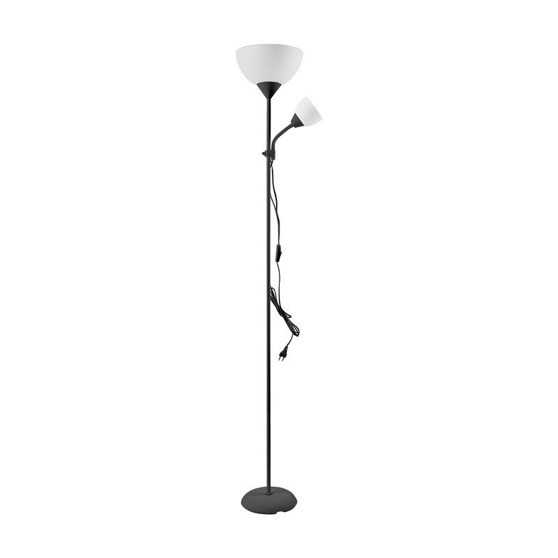 LAMPA STOJĄCA PODŁOGOWA URLAR, 175 CM, E27 MAX 40W, E14 MAX 25W, CZARNA ORNO