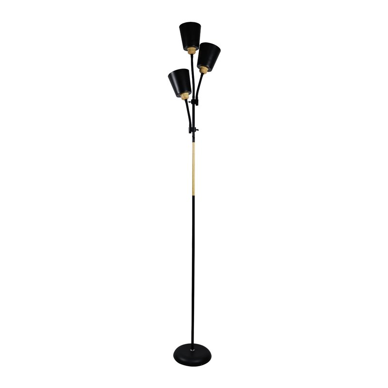 GRACE 3P, POTRÓJNA LAMPA PODŁOGOWA, 3XE27, MAX. 3X18W, 192 CM, CZARNA ORNO