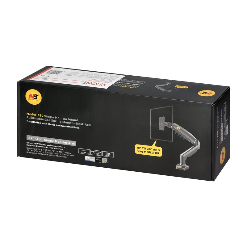 OBROTOWY UCHWYT BIURKOWY NA SPRĘŻYNIE GAZOWEJ DO MONITORÓW LCD, LED 17” – 30” ORNO OBROTOWY UCHWYT BIURKOWY NA SPRĘŻYNIE GAZOWEJ DO MONITORÓW LCD, LED 17” – 30” ORNO
