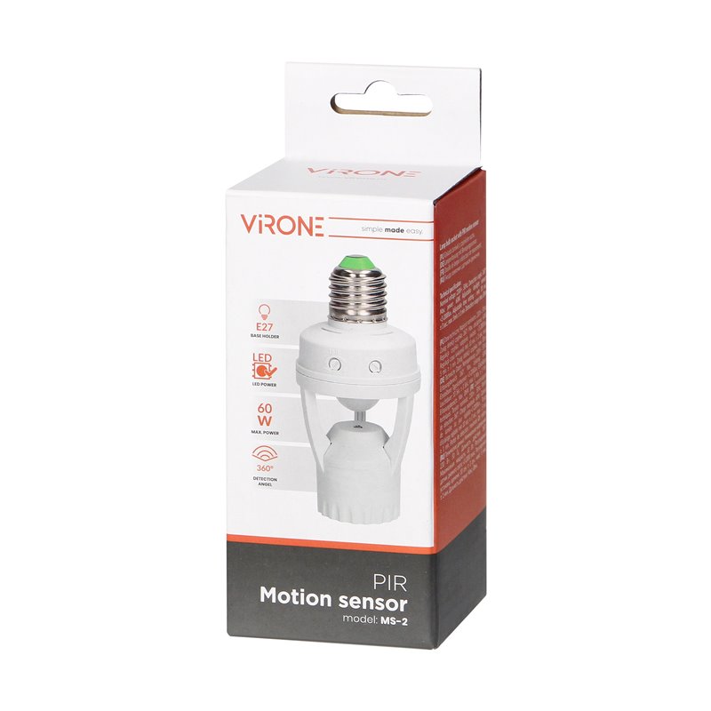 GNIAZDO ŻARÓWKI Z CZUJNIKIEM RUCHU, 360ST. IP20, GWINT E27, 1X60W ORNO GNIAZDO ŻARÓWKI Z CZUJNIKIEM RUCHU, 360ST. IP20, GWINT E27, 1X60W ORNO