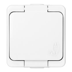 GNIAZDO POJEDYNCZE 2P+Z SCHUKO BRYZGOODPORNE Z KLAPKĄ W KOLORZE WYROBU IP44, SMART, BIAŁY ORNO GNIAZDO POJEDYNCZE 2P+Z SCHUKO BRYZGOODPORNE Z KLAPKĄ W KOLORZE WYROBU IP44, SMART, BIAŁY ORNO