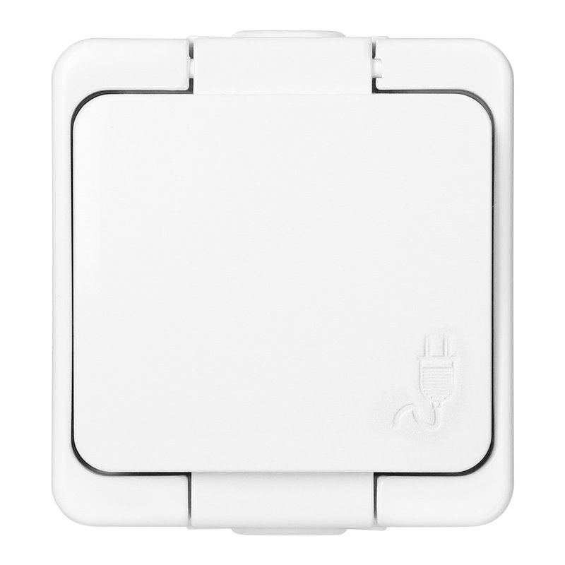 GNIAZDO POJEDYNCZE 2P+Z SCHUKO BRYZGOODPORNE Z KLAPKĄ W KOLORZE WYROBU IP44, SMART, BIAŁY ORNO GNIAZDO POJEDYNCZE 2P+Z SCHUKO BRYZGOODPORNE Z KLAPKĄ W KOLORZE WYROBU IP44, SMART, BIAŁY ORNO