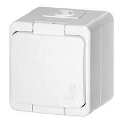 GNIAZDO POJEDYNCZE 2P+Z SCHUKO BRYZGOODPORNE Z KLAPKĄ W KOLORZE WYROBU IP44, SMART, BIAŁY ORNO GNIAZDO POJEDYNCZE 2P+Z SCHUKO BRYZGOODPORNE Z KLAPKĄ W KOLORZE WYROBU IP44, SMART, BIAŁY ORNO