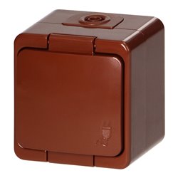 GNIAZDO POJEDYNCZE 2P+Z SCHUKO BRYZGOODPORNE Z KLAPKĄ W KOLORZE WYROBU IP44, SMART, BRĄZOWY ORNO GNIAZDO POJEDYNCZE 2P+Z SCHUKO BRYZGOODPORNE Z KLAPKĄ W KOLORZE WYROBU IP44, SMART, BRĄZOWY ORNO