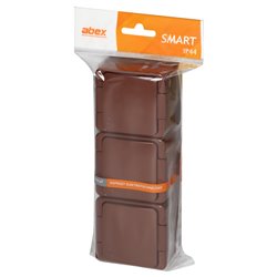 GNIAZDO POTRÓJNE 3X 2P+Z SCHUKO BRYZGOODPORNE KLAPKĄ W KOLORZE IP44, SMART, BRĄZOWY ORNO GNIAZDO POTRÓJNE 3X 2P+Z SCHUKO BRYZGOODPORNE KLAPKĄ W KOLORZE IP44, SMART, BRĄZOWY ORNO