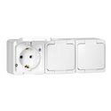 GNIAZDO POTRÓJNE 3X 2P+Z SCHUKO BRYZGOODPORNE KLAPKĄ W KOLORZE IP44, SMART, BIAŁY ORNO GNIAZDO POTRÓJNE 3X 2P+Z SCHUKO BRYZGOODPORNE KLAPKĄ W KOLORZE IP44, SMART, BIAŁY ORNO