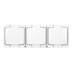 GNIAZDO POTRÓJNE 3X 2P+Z SCHUKO BRYZGOODPORNE KLAPKĄ W KOLORZE IP44, SMART, BIAŁY ORNO GNIAZDO POTRÓJNE 3X 2P+Z SCHUKO BRYZGOODPORNE KLAPKĄ W KOLORZE IP44, SMART, BIAŁY ORNO
