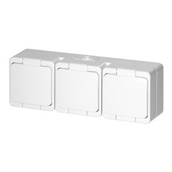 GNIAZDO POTRÓJNE 3X 2P+Z SCHUKO BRYZGOODPORNE KLAPKĄ W KOLORZE IP44, SMART, BIAŁY ORNO GNIAZDO POTRÓJNE 3X 2P+Z SCHUKO BRYZGOODPORNE KLAPKĄ W KOLORZE IP44, SMART, BIAŁY ORNO