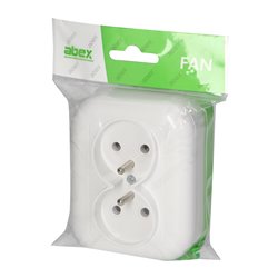 GNIAZDO PODWÓJNE N/T 2X2P+Z 16A, 250V, FAN, BIAŁY ORNO GNIAZDO PODWÓJNE N/T 2X2P+Z 16A, 250V, FAN, BIAŁY ORNO