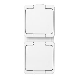 GNIAZDO PODWÓJNE 2P+Z BRYZGOODPORNE Z KLAPKĄ W KOLORZE WYROBU IP44 PIONOWE, SMART, BIAŁY ORNO GNIAZDO PODWÓJNE 2P+Z BRYZGOODPORNE Z KLAPKĄ W KOLORZE WYROBU IP44 PIONOWE, SMART, BIAŁY ORNO