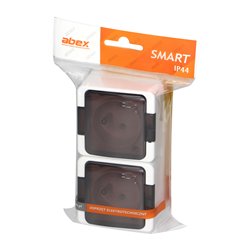 GNIAZDO PODWÓJNE 2P+Z BRYZGOODPORNE Z KLAPKĄ DYMNĄ IP44, SMART, BIAŁY ORNO GNIAZDO PODWÓJNE 2P+Z BRYZGOODPORNE Z KLAPKĄ DYMNĄ IP44, SMART, BIAŁY ORNO